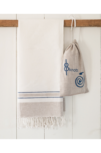 Linen/Cotton Pestemal & drawstring bag